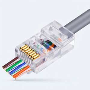 Conector RJ45 EZ Pass Through – Para Redes UTP Cat5eCat6 Fácil Instalación